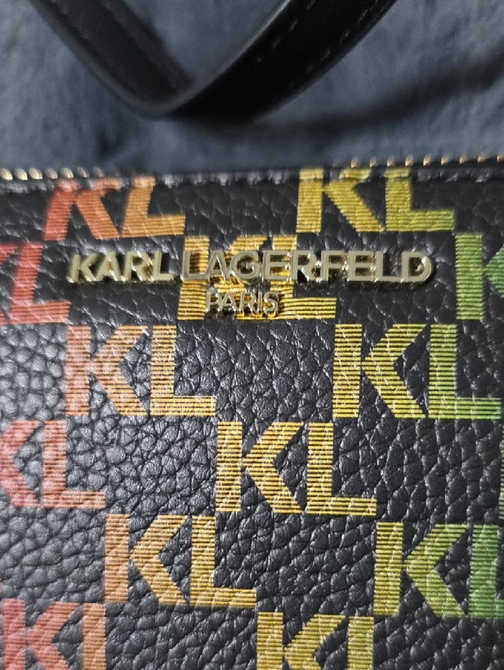 Karl Lagerfeld Black Crossbody Wallet with Rainbow KL Logo - Picture 3 of 6